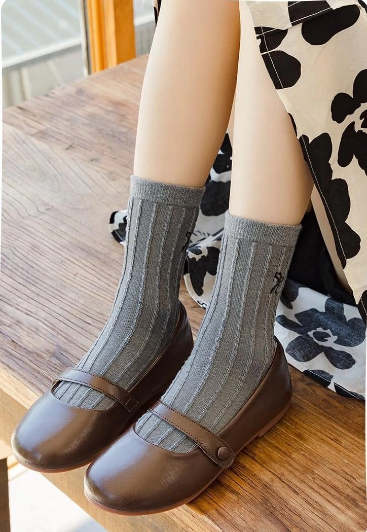 Toptim Kids Girls' Socks Retro Stripes Hearts Cute Cotton Casual Dress