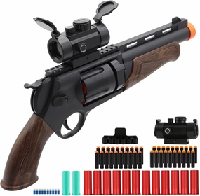 Toy Gun Revolver with Dart Bullet Holder and Scope, Soft Bullet Toy Gun Shotgun, Realistic Toy Guns for Boys Sniper Rifle, Halloween Christmas Birthday Gifts for Boys Kids Adults Age 8 