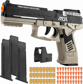 Toy Gun, Soft Bullet Toys Gun for Boys, Empty Shell Ejecting Toy Gun, Toy Foam Blaster with Scope, 40 Soft Foam Bullets, Toy Pistol for Kids Boys Girls, Gun Toy Model for Age 8  (Sand)