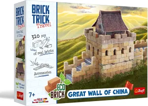 Trefl Travel: Great Wall of China - Building Bricks Travel, Great Wall of China, Eco Brick Blocks, 310 Bricks, Reusable, Creative Kit for Children Over 7 Years Old