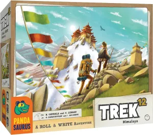 Trek 12 Himalaya Board Game - Embark on a Himalayan Adventure of Strategy and Skill! Roll and Write Game for Kids and Adults, Ages 8 , 1-50 Players, 15-30 Minute Playtime, Made by Pandasaurus Games