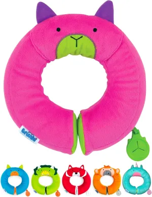 Trunki Kid's Travel Neck Pillow & Chin Rest | Support Sleepy Heads in the Car Seat, Plane, Bike or Pram | Yondi SMALL Betsy (Pink)