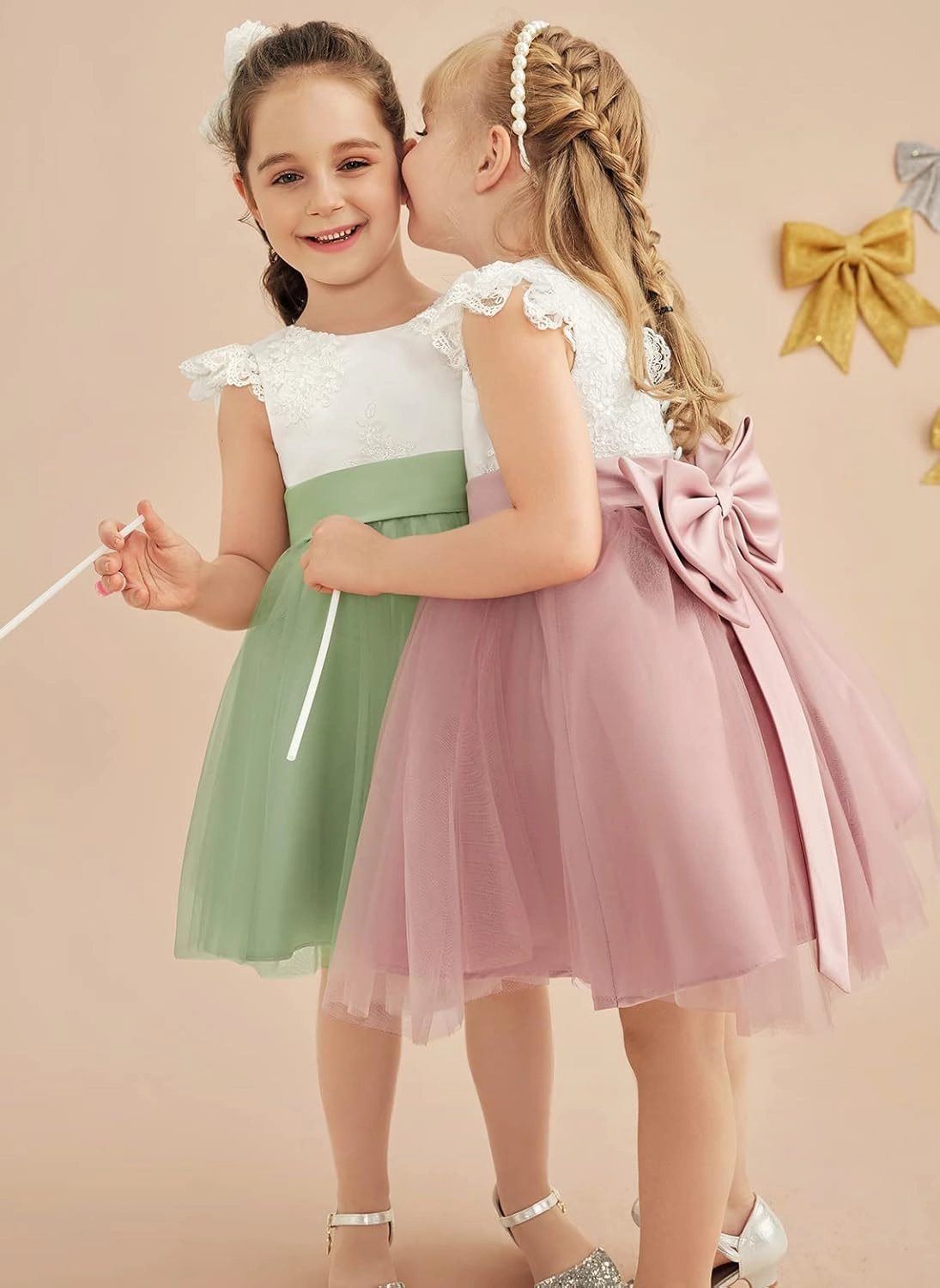 Tulle Flower Girl Dress for Wedding Cute Toddler Girls Party Dress Baby Kids Birthday Prom Ball Gowns