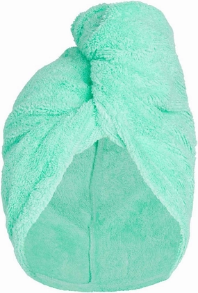Turbie Twist Cotton Hair Towel Wrap for Women and Men, 10 inch X 24.5 inch, Super Absorbent Terry Cloth Hair Turban (Aqua)