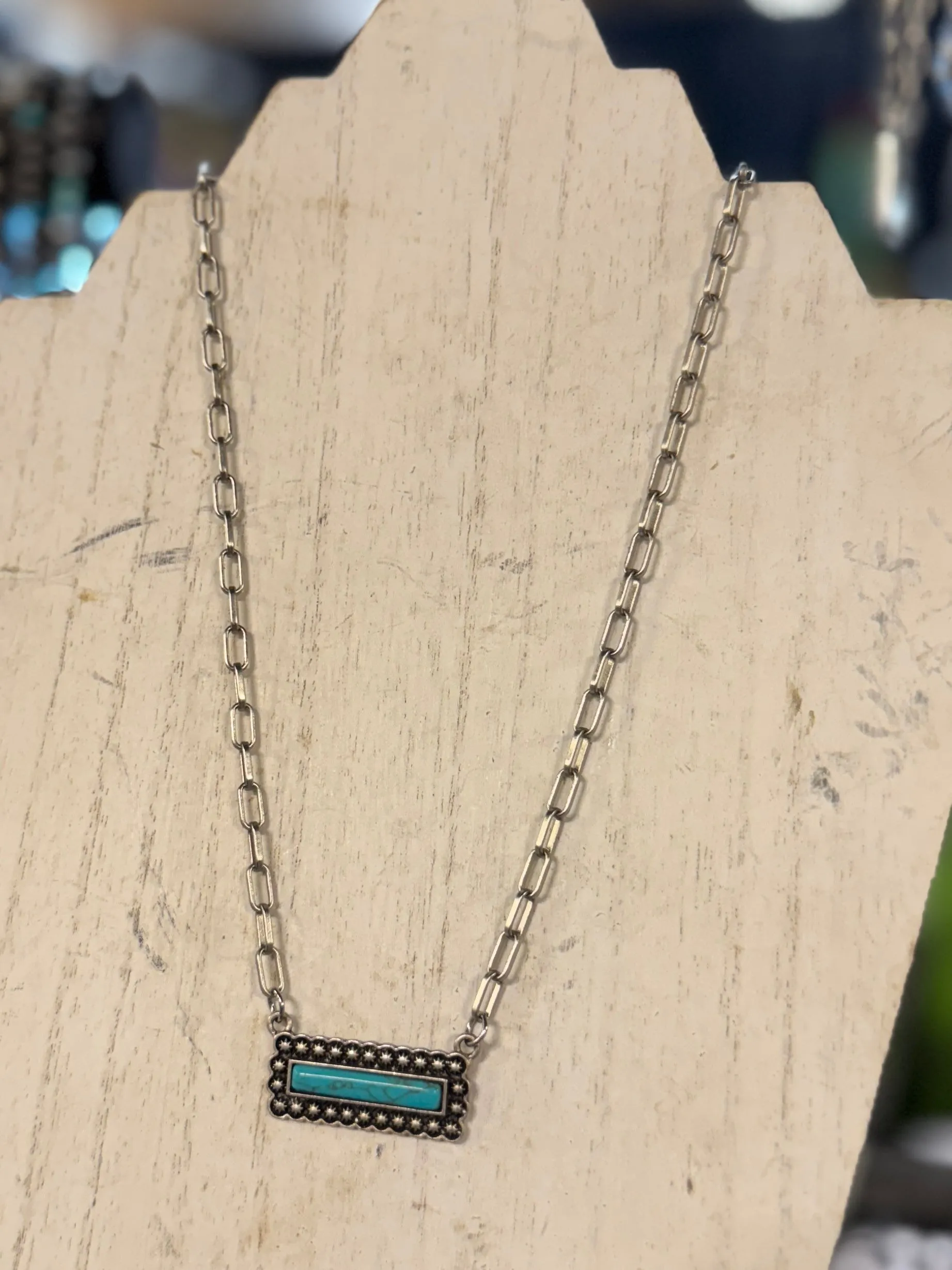 Turquoise Bar Necklace