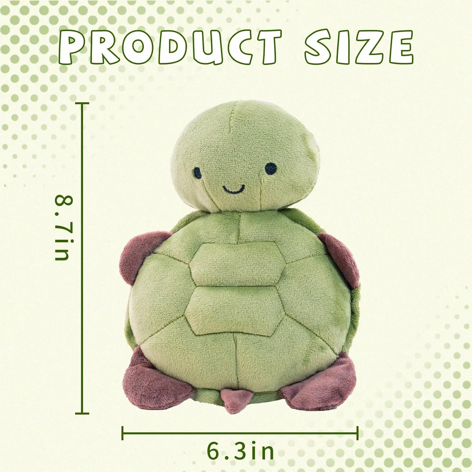 Turtle Stuffed Animal 8 Inch, Plush Toy for Room Decor, Soft Plushie Gifts for Girls, Kids on Birthday, Christmas