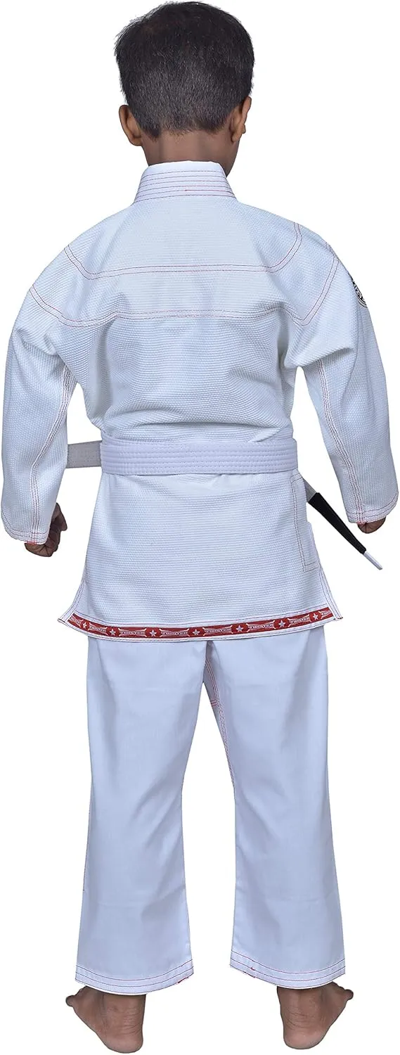 Twister Kids Brazilian Jiu Jitsu Gi | Preshrunk Ultra Light Fabric Youth BJJ Gi | Comes with FREE White Belt