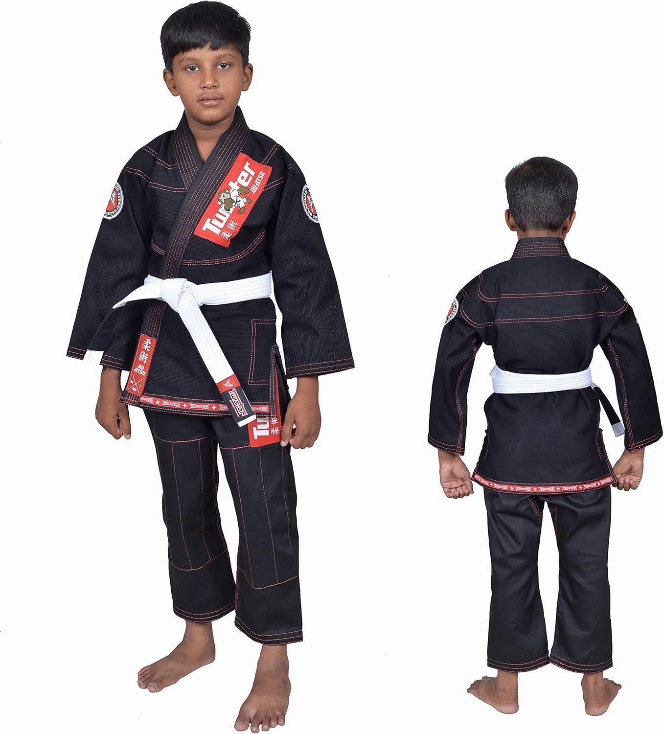 Twister Kids Brazilian Jiu Jitsu Gi | Preshrunk Ultra Light Fabric Youth BJJ Gi | Comes with FREE White Belt