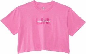 Under Armour Girls' Branded Boxy Short Sleeve Crop (Big Kid)