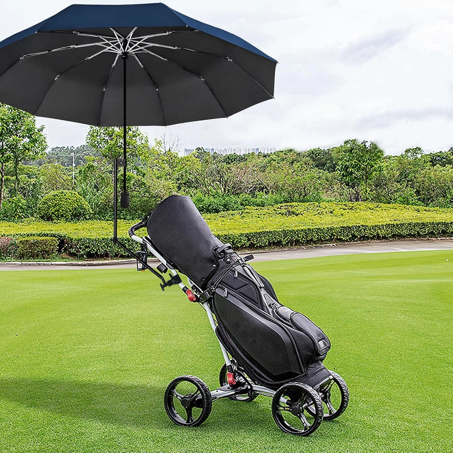 UPF 50  Beach Umbrella with Adjustable Universal Clamp