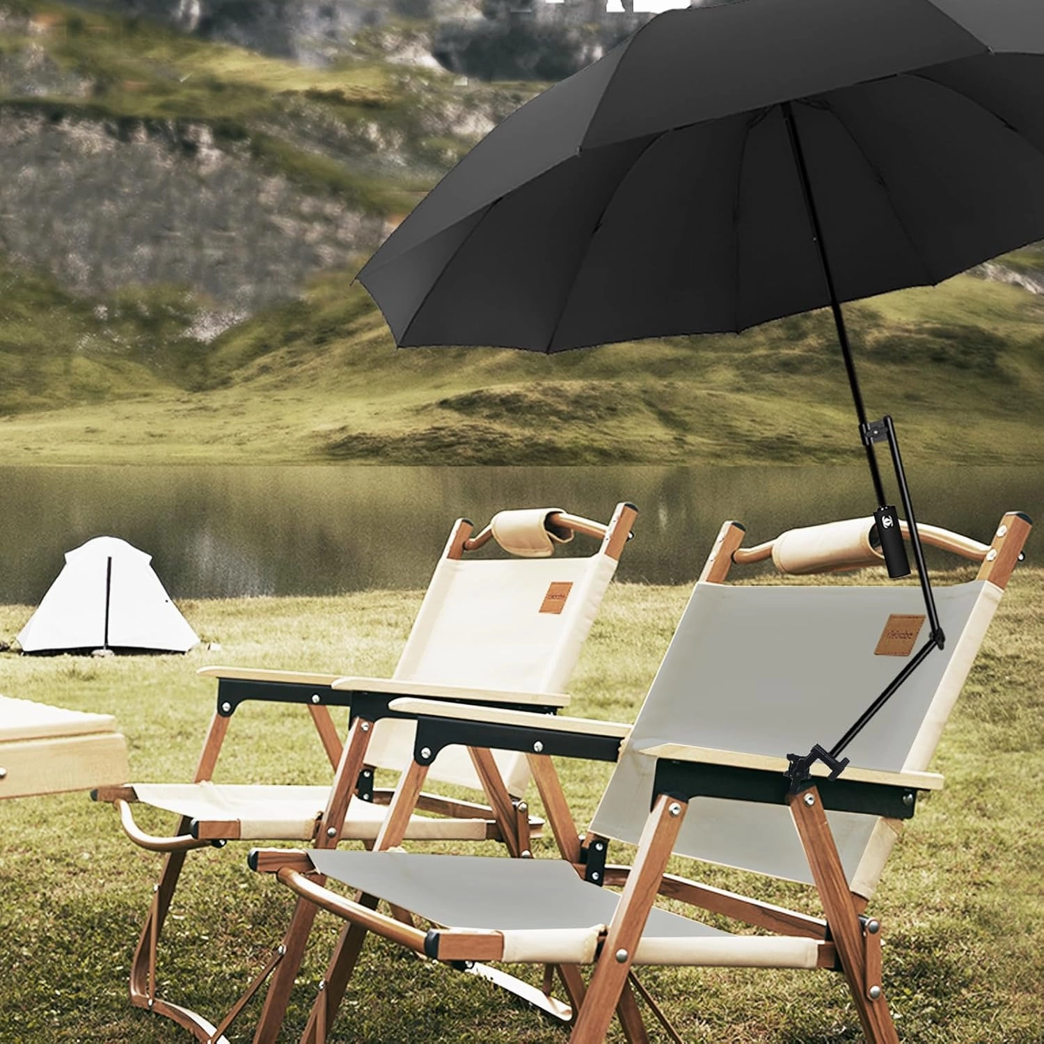 UPF 50  Beach Umbrella with Adjustable Universal Clamp
