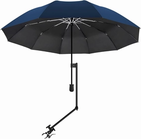 UPF 50  Beach Umbrella with Adjustable Universal Clamp