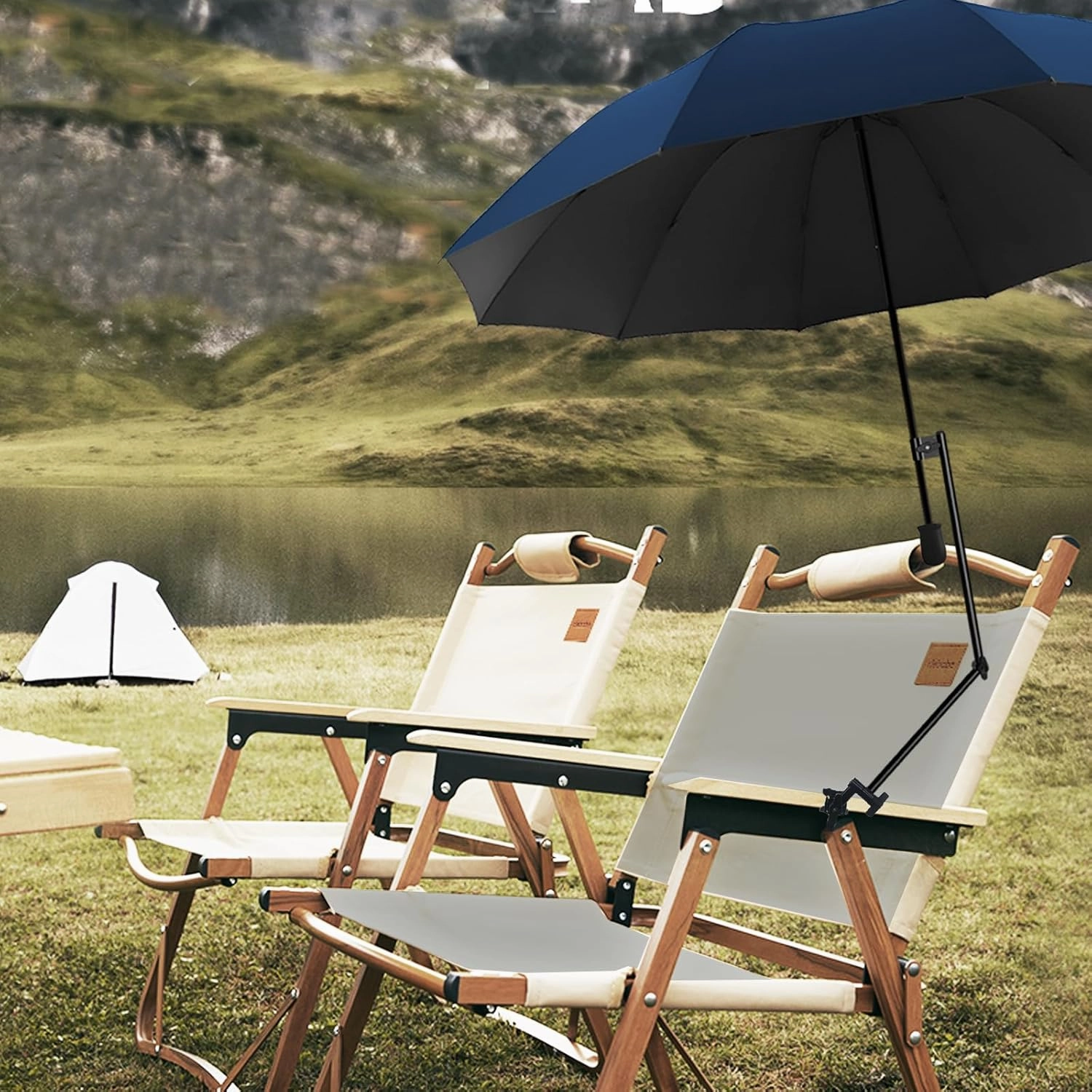 UPF 50  Beach Umbrella with Adjustable Universal Clamp