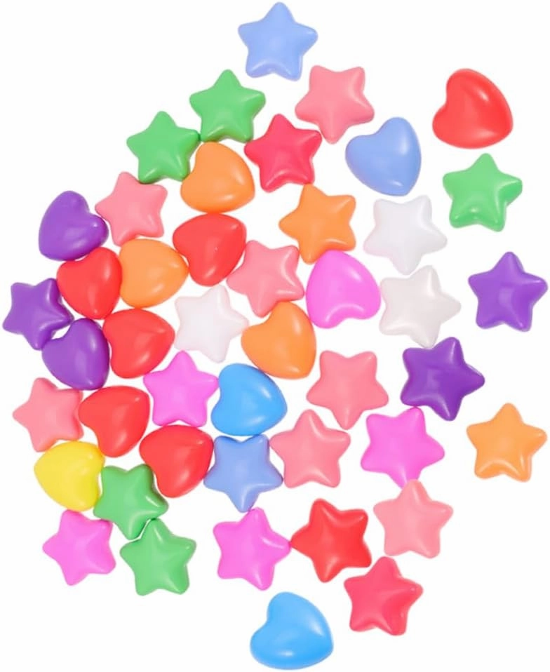 UPKOCH 200PCS Star Heart Shaped Plastic Pit Balls for Indoor Ball Pits and Playpens Safe Pe Material
