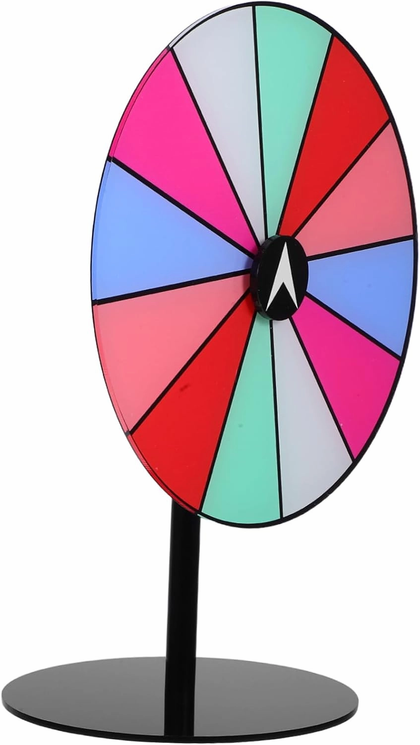 UPKOCH Rotating Prize Wheel with Stable Base Colorful Dry Erase Game Turntable for Parties Raffle Wheel for Events User-Friendly Assembly Eye-catching Design