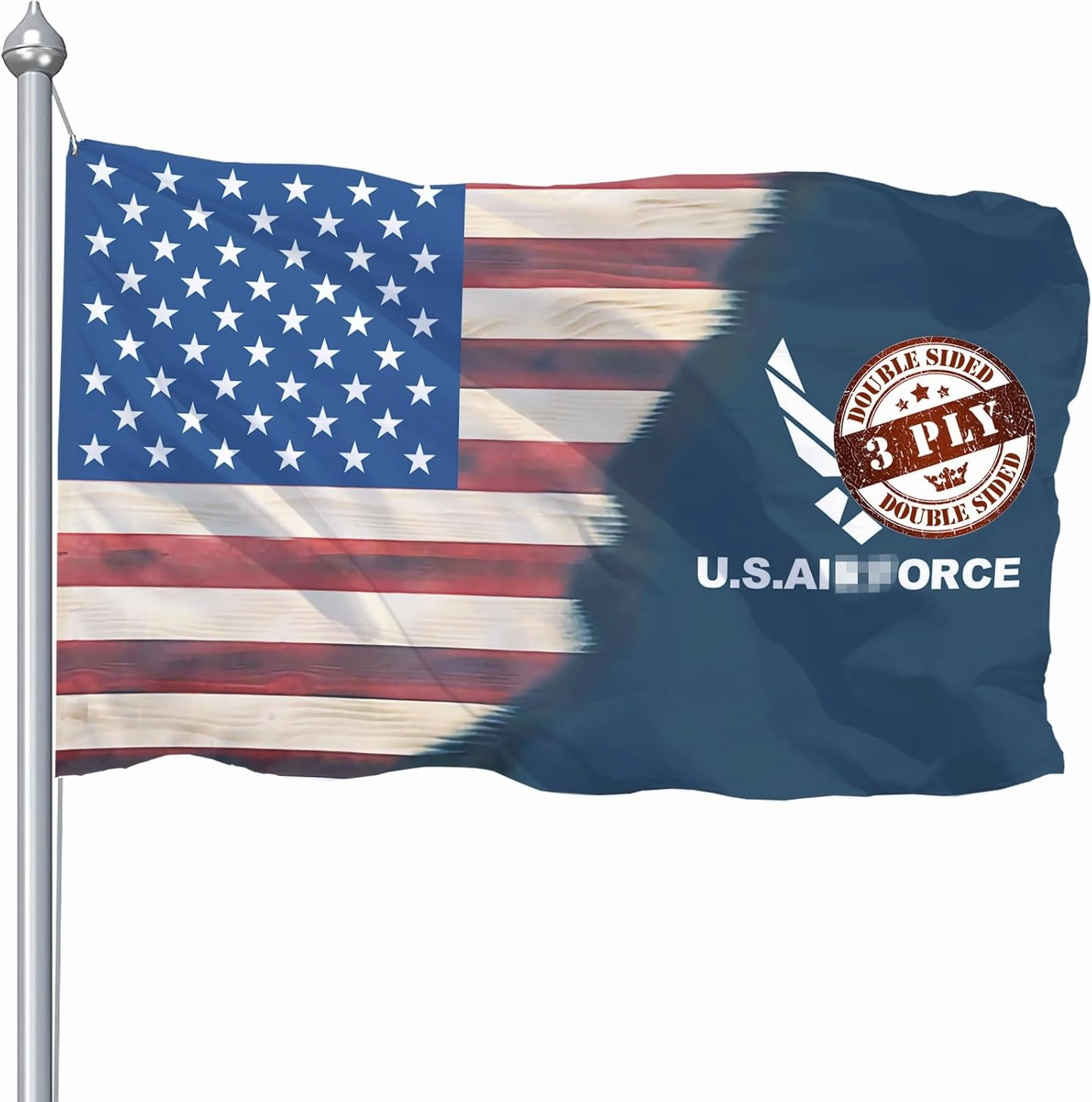 US Air Force Flag 3 * 5 Outside, USAF Airforce Flags 3x5 outdoor Double Sided With Brass Grommets, 3 Ply American Af Flag Air Force Banner With UV Fade Proof (Indigo)