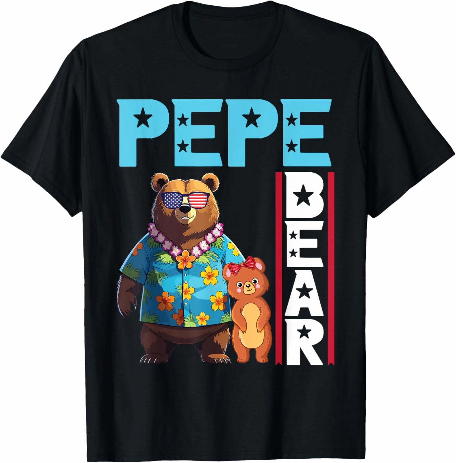 US Bears Together Patriotic Summer Vibes Independence Pepe T-Shirt