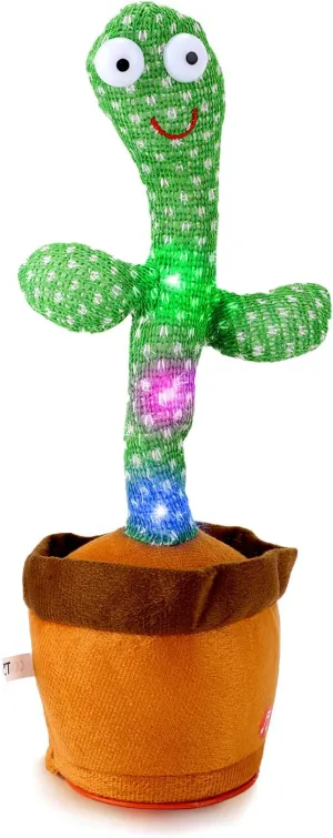 USB Charging Singing Talking Cactus Baby Toy with 120 English Songs, Singing Mimicking Talking Cactus Toy Mimics Back, Cactus Toy That Talks Back