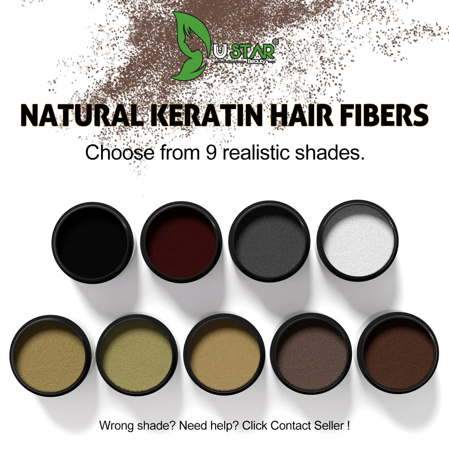 Ustar 4 in 1 Hair Building Fibers Set for Thinning Hair Thickening Natural Hair Loss Concealer Powder for Men & Women Bald Spot Cover Up and Hair Volume Enhancer 27.5g Medium Brown