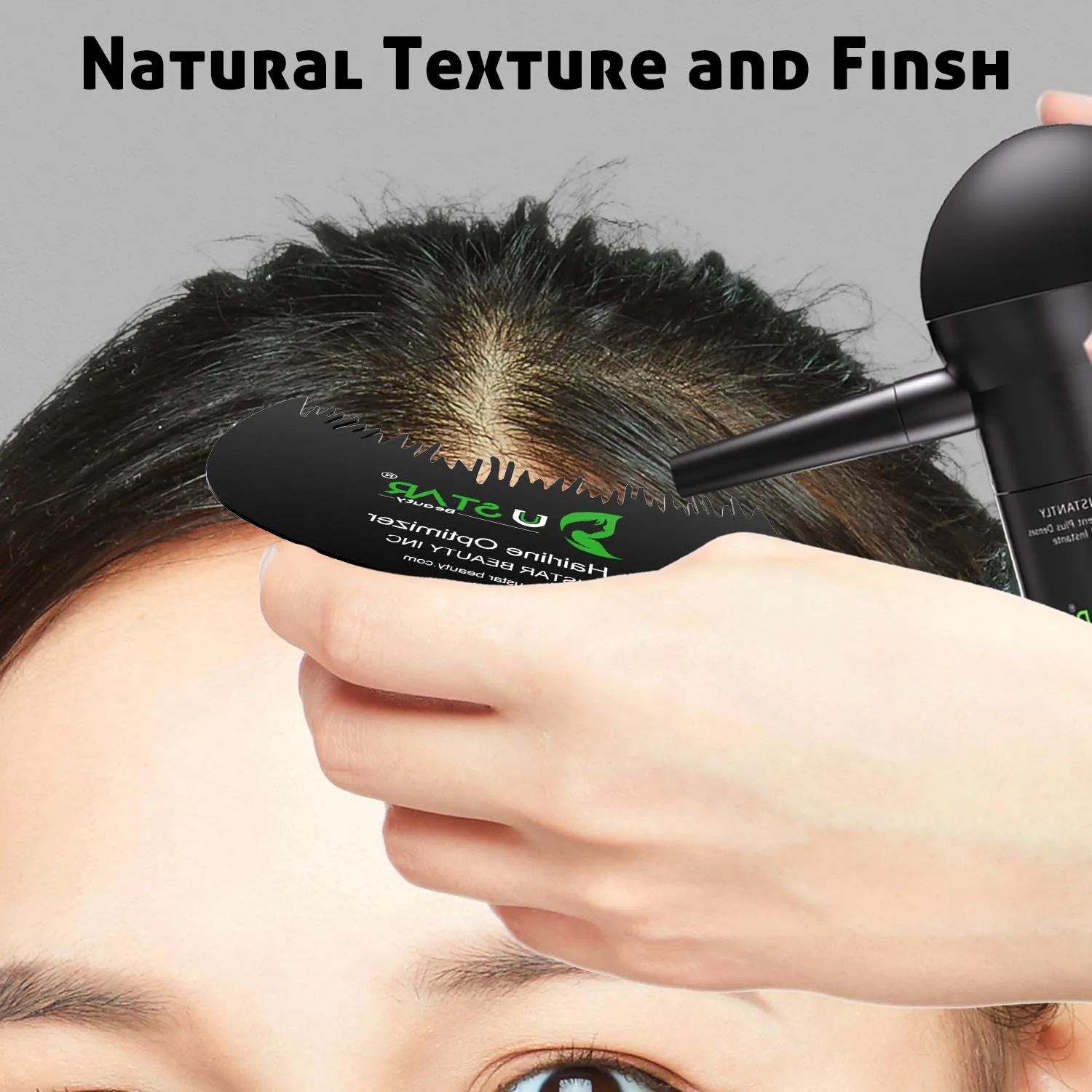 Ustar 4 in 1 Hair Building Fibers Set for Thinning Hair Thickening Natural Hair Loss Concealer Powder for Men & Women Bald Spot Cover Up and Hair Volume Enhancer 27.5g Medium Brown