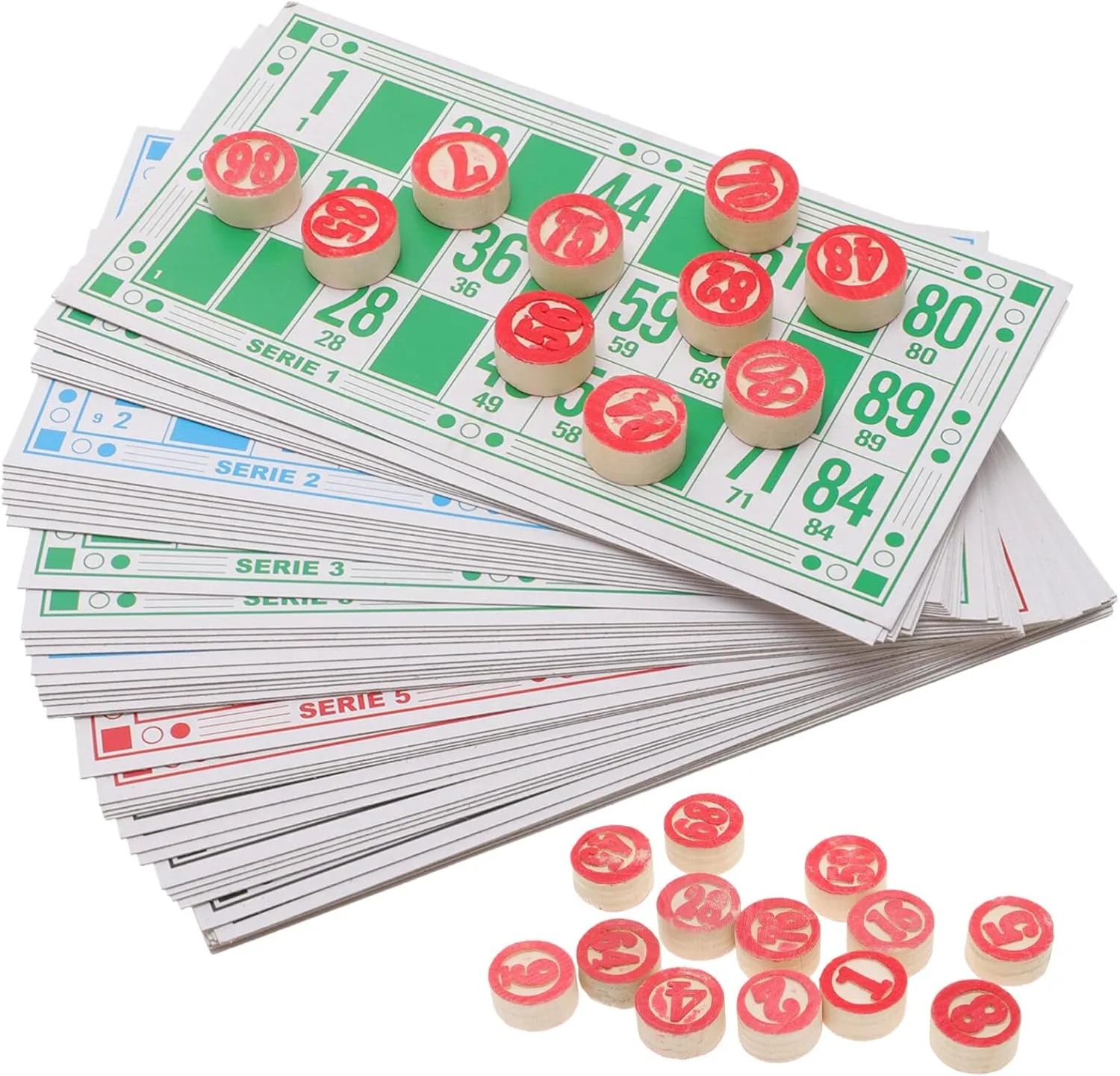 Vaguelly 1 Set Russian Game Set,Russian Bingo Board Game Set of Wooden Barrels Cards Bingo Game Chips for Family