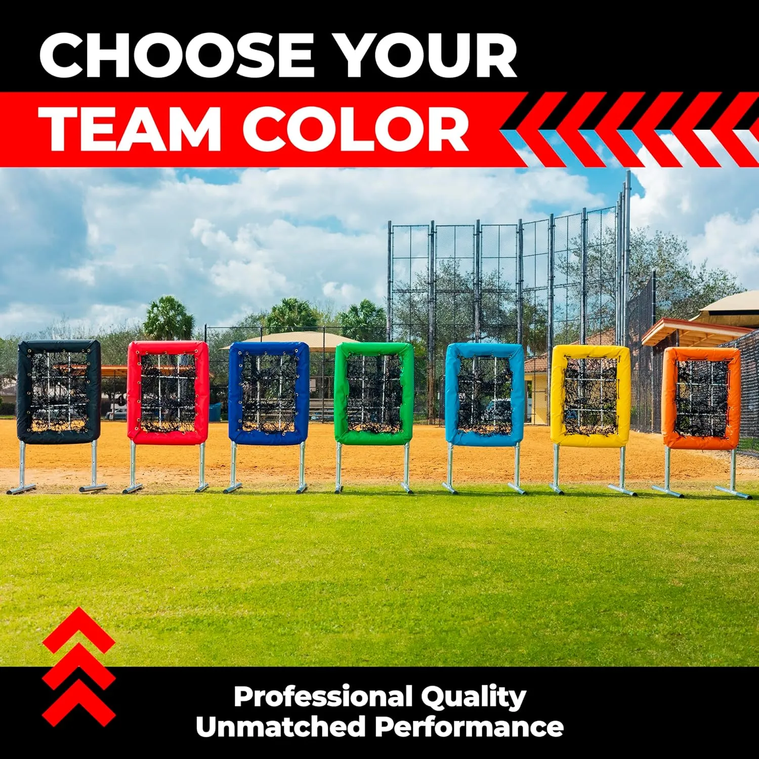 Velocity 9 Hole Pitch Master Pro Edition - Baseball Pitching Net - Professional Quality Hole Pitcher - Heavy-Duty Frame - Portable Baseball and Softball Training Equipment
