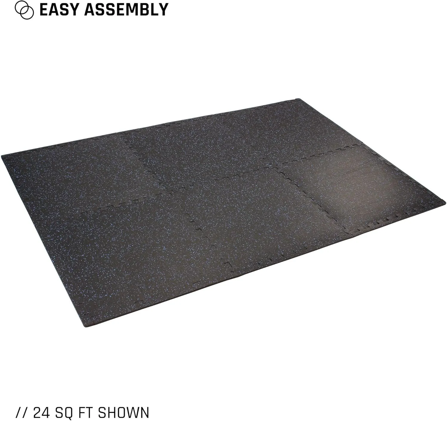 Velotas 3/8-Inch Thick Interlocking Foam Tiles with Rubber Top - Personal Fitness Mat, EVA Foam Puzzle Floor Tiles, for Home Gym Workouts