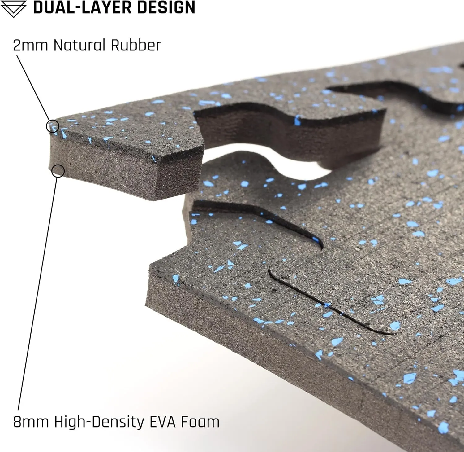 Velotas 3/8-Inch Thick Interlocking Foam Tiles with Rubber Top - Personal Fitness Mat, EVA Foam Puzzle Floor Tiles, for Home Gym Workouts