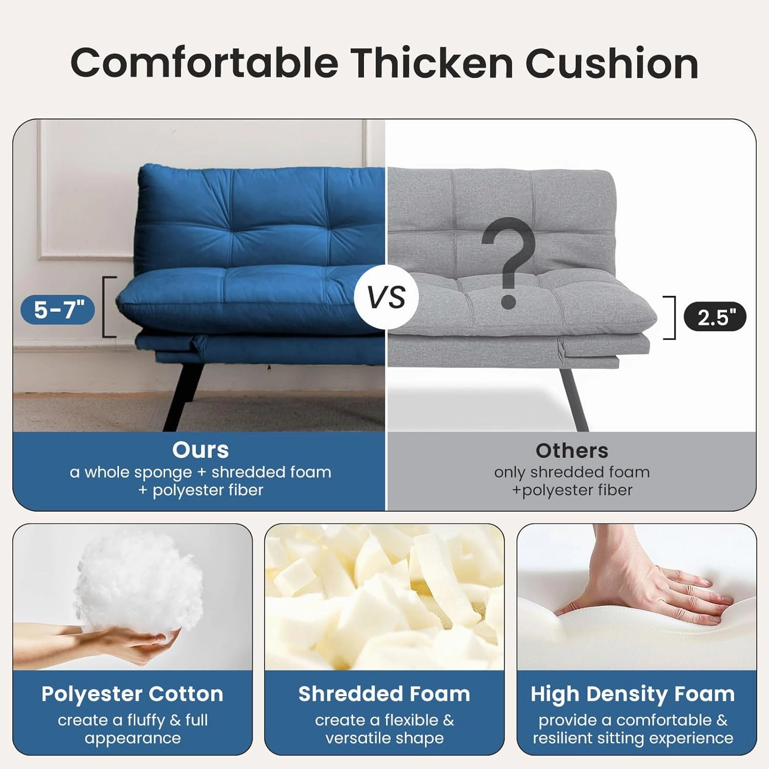 Velvet Convertible Futon Sofa Bed,71" Comfy Loveseat Sleeper Sofa with Adjustable Backrest Armrest, Strengthen Solid Wood, 7" Thicken Cushion, Small 2 Seater Twin Futon Couch for Living Room Bedroom