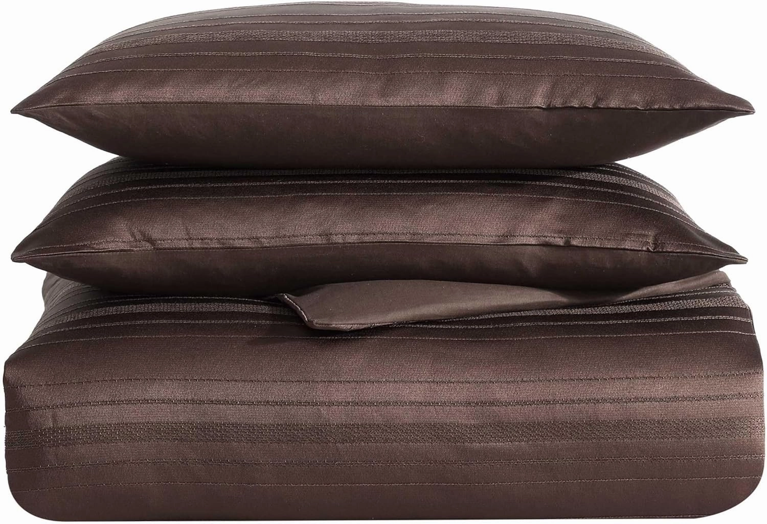 Vera Wang - King Comforter Set, Luxury Textured Weave Bedding Set with Matching Shams, Chic Room Essentials, Oeko-Tex Certified (Illusion Lines Brown, King)