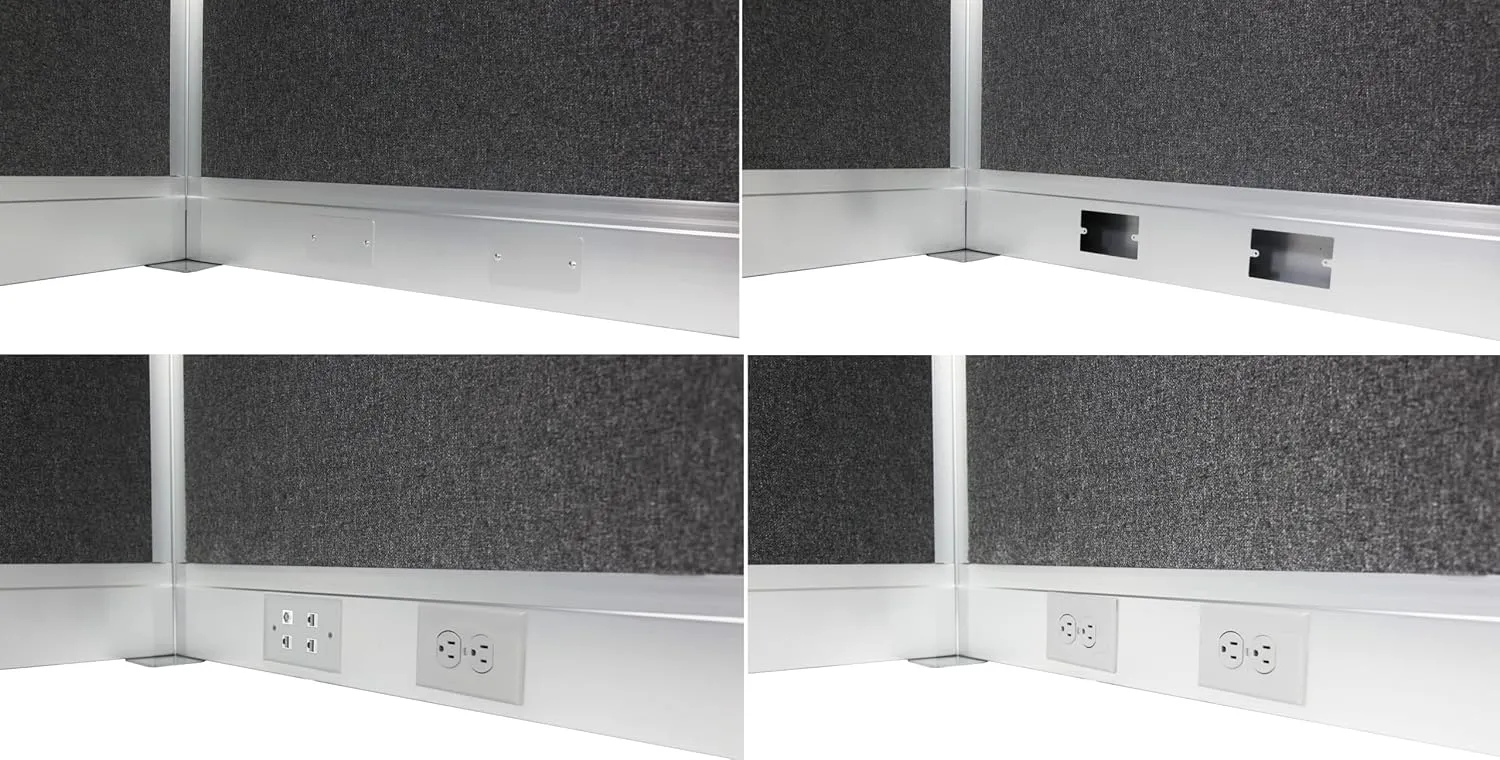 Versare Pre-Configured Hush Panel Electric Cubicle | Workstation Divider Walls | Cubicle Privacy Panels | Office Partition Walls