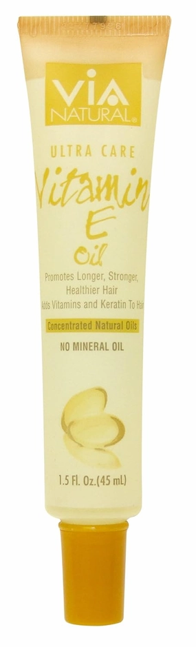 VIA Natural Ultra Care Vitamin E Oil Concentrated Natural Oil 1.5oz - Promotes Longer, Stronger, Healthier Hair, Adds Vitamins and Keratin To Hair - 12 Pack