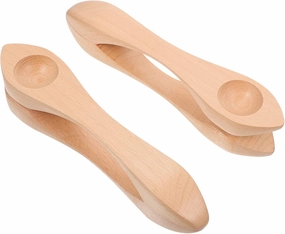 VICASKY 2PCS Wooden Musical Spoon for Natural Percussion Instruments for Kindergarten Music Performance Safe Educational