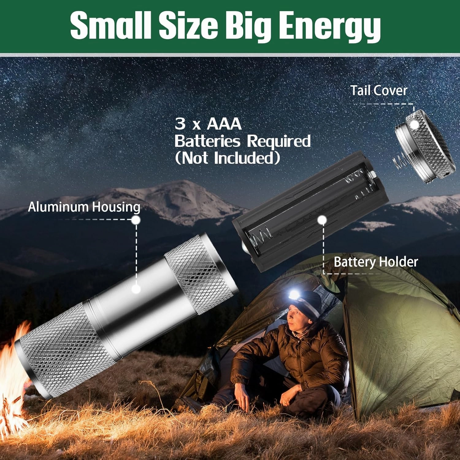 VIHOSE 32 Pcs Mini Flashlights Bulk, Bright Aluminum Handheld Flash Light with Lanyard, Small LED Flashlights for Kids Night Reading Emergency Camping Hiking, Batteries Not Included(Gray)