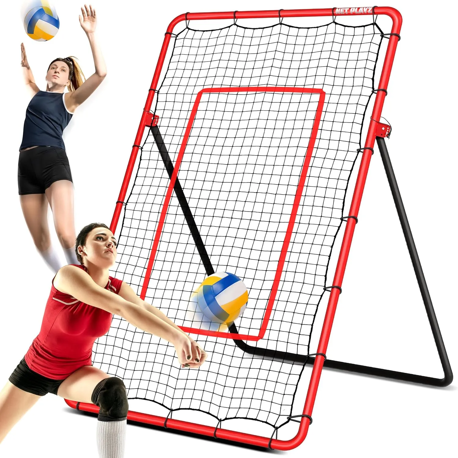 Volleyball Rebounder Net Training Practice Net for Improving Bumping Spiking Serving, Multi-Angle | Volleyball Training Gifts, Aids & Equipment 4x7ft