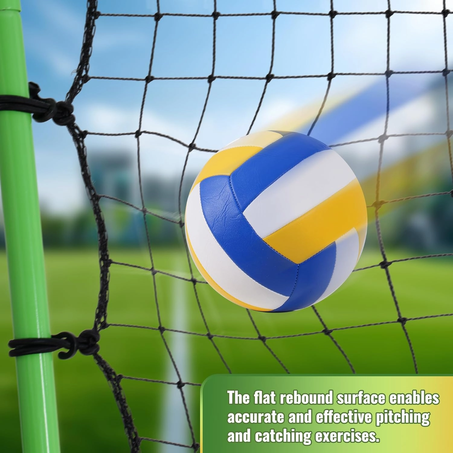 Volleyball Training Net, Freestanding Portable Volleyball Practice Net with Adjustable Heights, Perfect for Backyard, Gym, Beach, Concrete Easy Setup and Sturdy for Men, Women