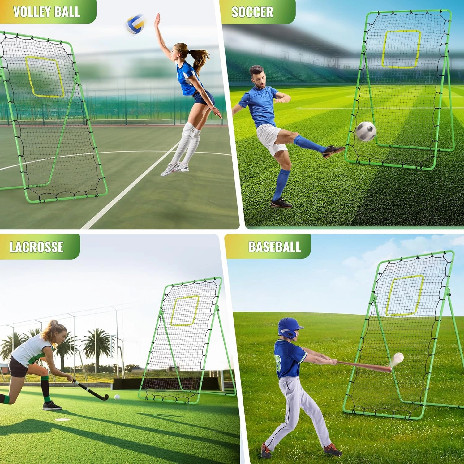Volleyball Training Net, Freestanding Portable Volleyball Practice Net with Adjustable Heights, Perfect for Backyard, Gym, Beach, Concrete Easy Setup and Sturdy for Men, Women
