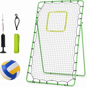 Volleyball Training Net, Freestanding Portable Volleyball Practice Net with Adjustable Heights, Perfect for Backyard, Gym, Beach, Concrete Easy Setup and Sturdy for Men, Women