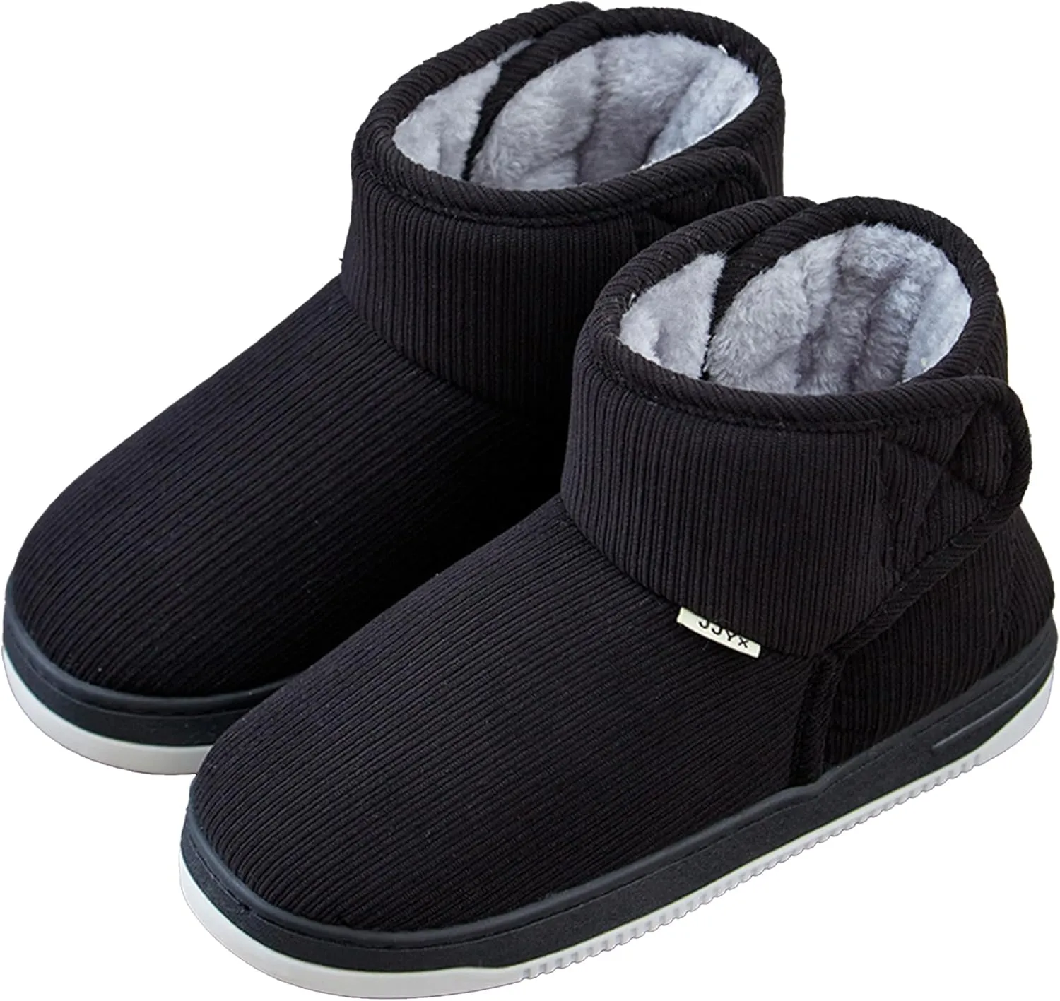 Warm Winter Slippers for Seniors – Unisex Non-Slip Indoor/Outdoor Shoes With Adjustable Hook-and-Loop