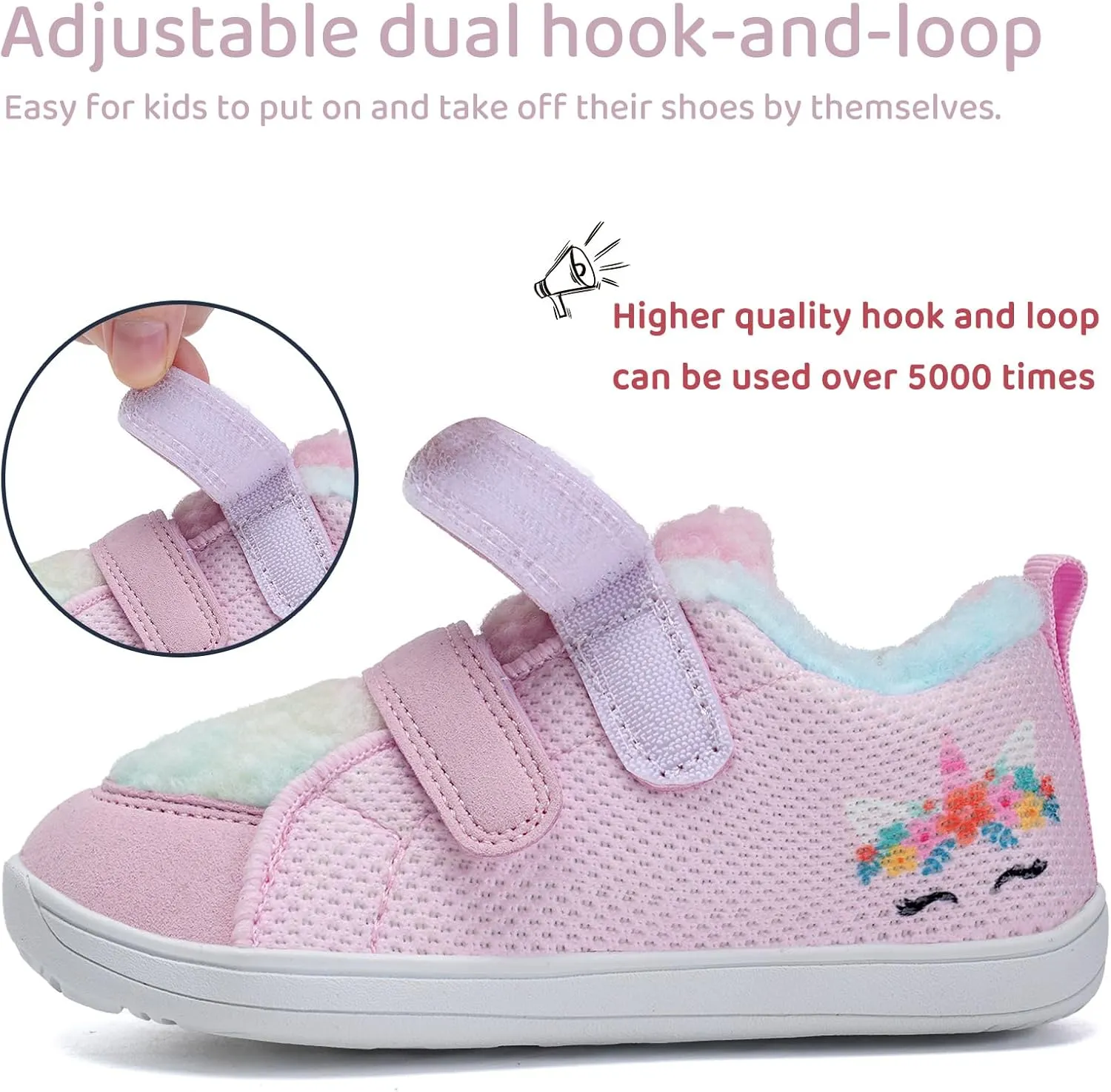 WateLves Toddler Little Kids Wide Barefoot Shoes Warm Winter House Shoes Baby Girls Boys Zero Drop Minimalist Plush Warm Sneakers for Indoor Outdoor