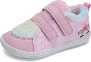 WateLves Toddler Little Kids Wide Barefoot Shoes Warm Winter House Shoes Baby Girls Boys Zero Drop Minimalist Plush Warm Sneakers for Indoor Outdoor