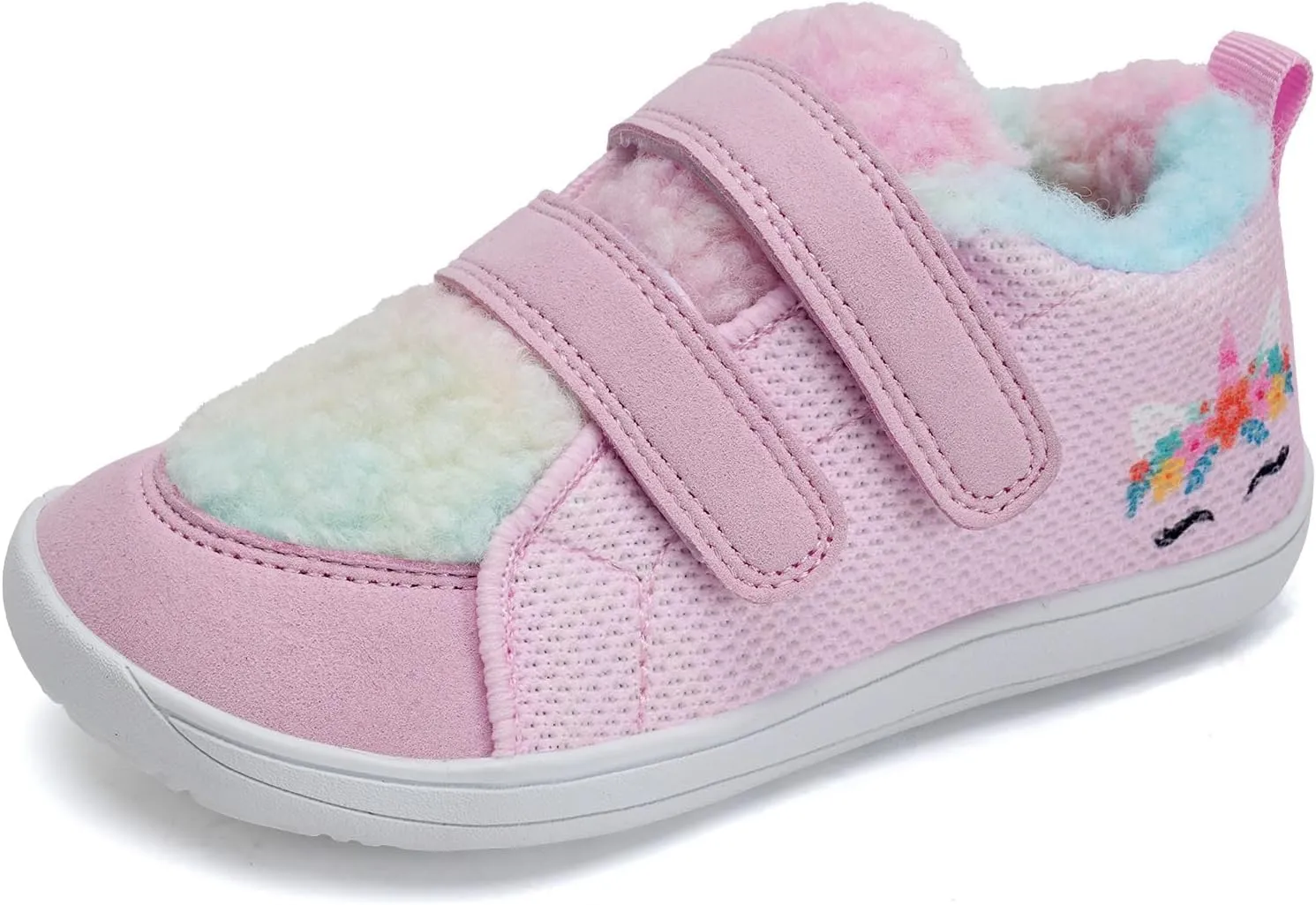 WateLves Toddler Little Kids Wide Barefoot Shoes Warm Winter House Shoes Baby Girls Boys Zero Drop Minimalist Plush Warm Sneakers for Indoor Outdoor