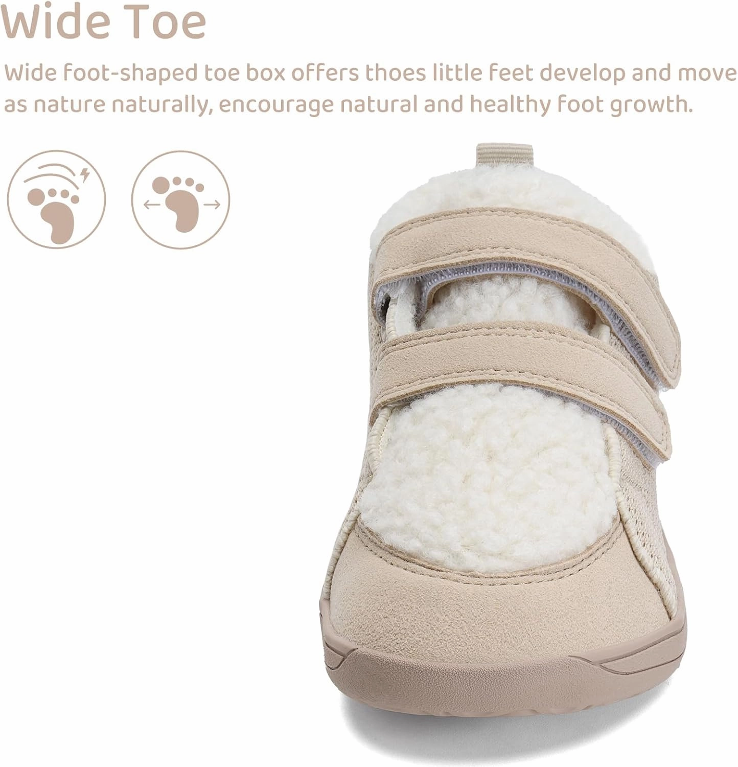 WateLves Toddler Little Kids Wide Barefoot Shoes Warm Winter House Shoes Baby Girls Boys Zero Drop Minimalist Plush Warm Sneakers for Indoor Outdoor