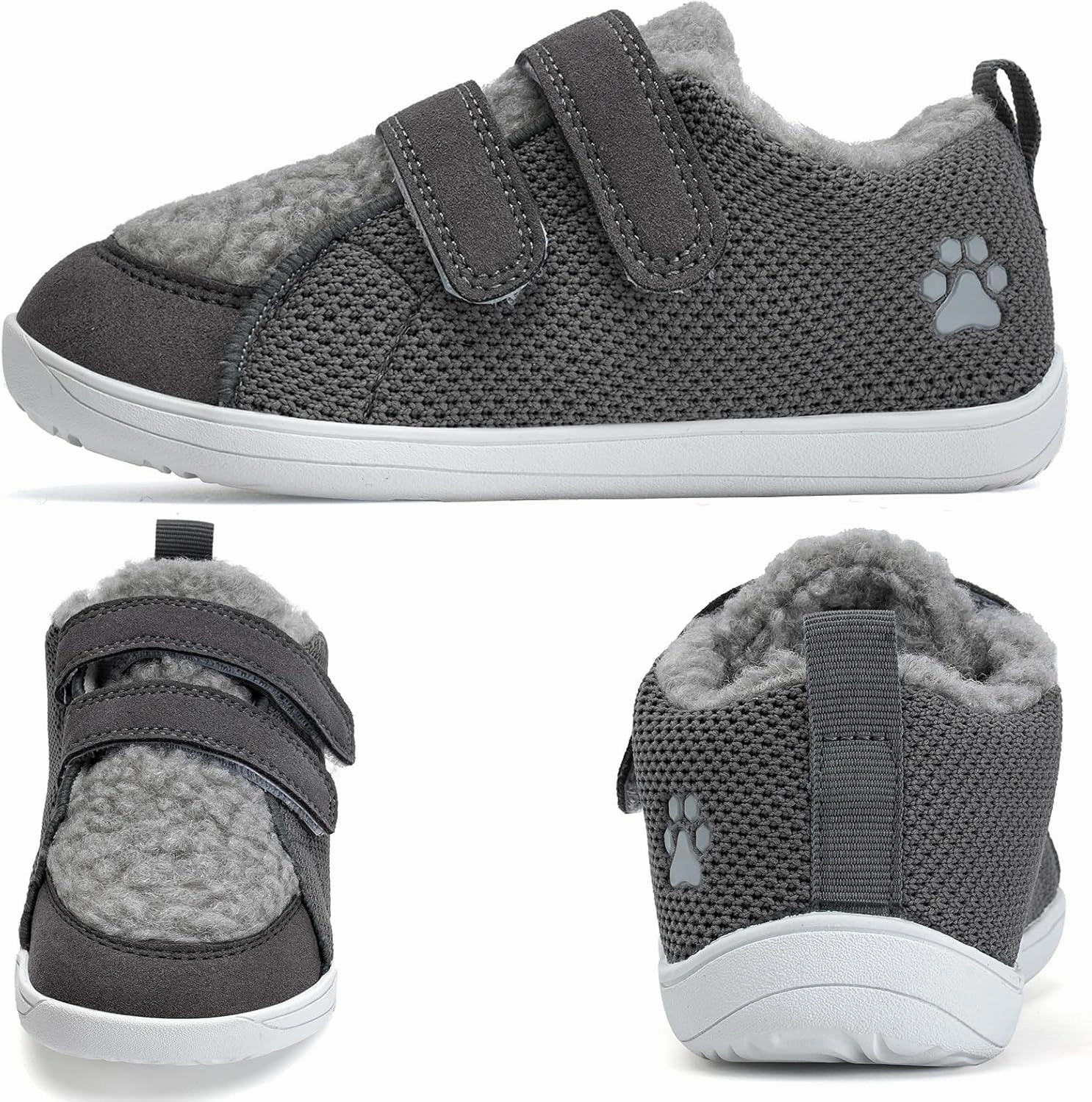 WateLves Toddler Little Kids Wide Barefoot Shoes Warm Winter House Shoes Baby Girls Boys Zero Drop Minimalist Plush Warm Sneakers for Indoor Outdoor