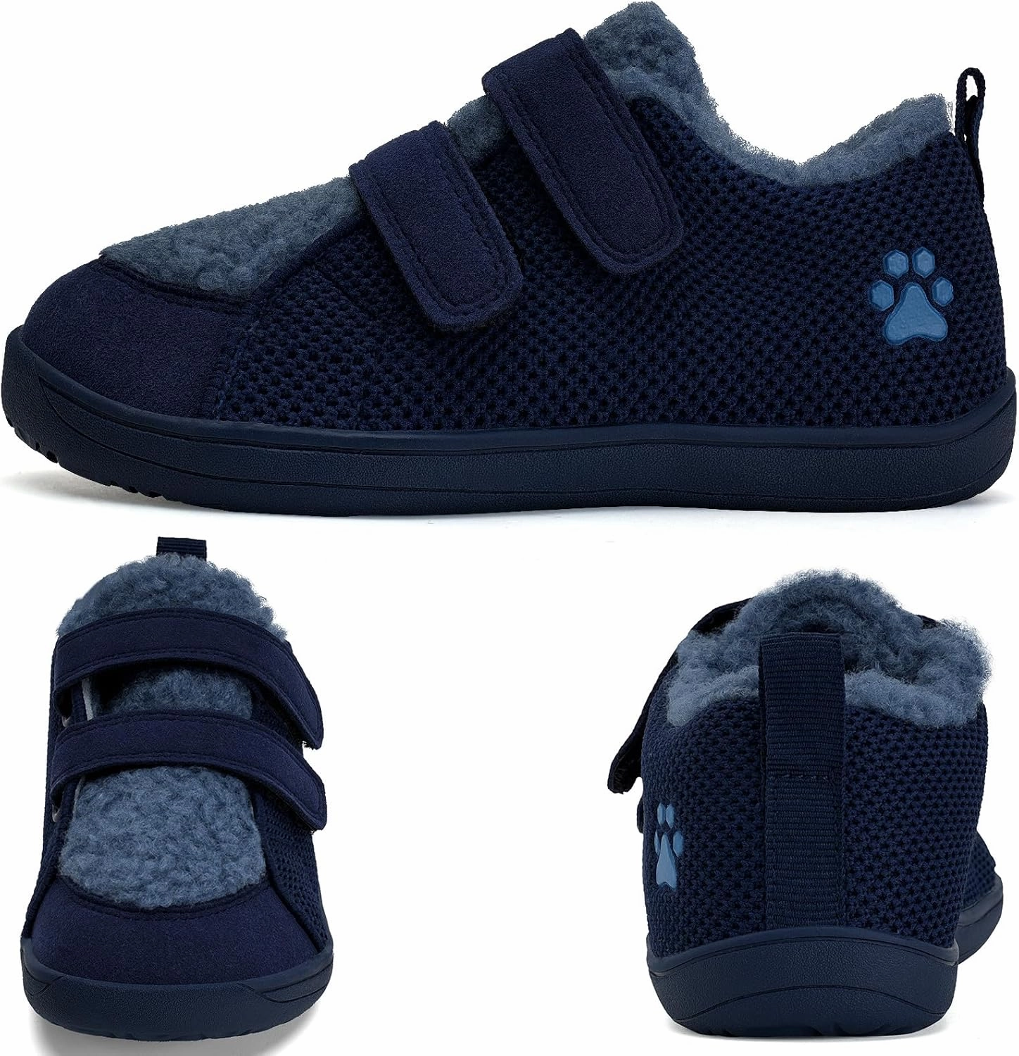 WateLves Toddler Little Kids Wide Barefoot Shoes Warm Winter House Shoes Baby Girls Boys Zero Drop Minimalist Plush Warm Sneakers for Indoor Outdoor