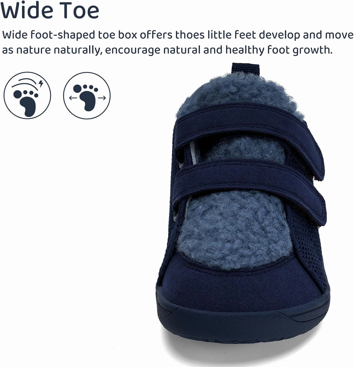 WateLves Toddler Little Kids Wide Barefoot Shoes Warm Winter House Shoes Baby Girls Boys Zero Drop Minimalist Plush Warm Sneakers for Indoor Outdoor