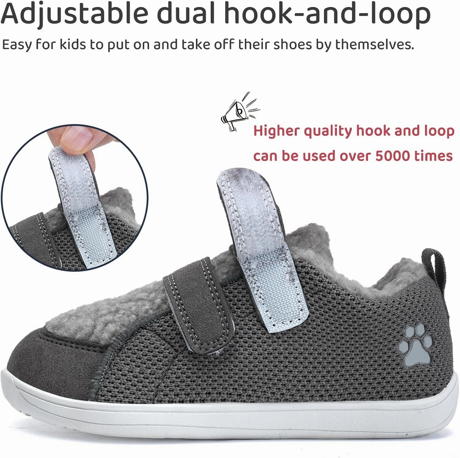 WateLves Toddler Little Kids Wide Barefoot Shoes Warm Winter House Shoes Baby Girls Boys Zero Drop Minimalist Plush Warm Sneakers for Indoor Outdoor