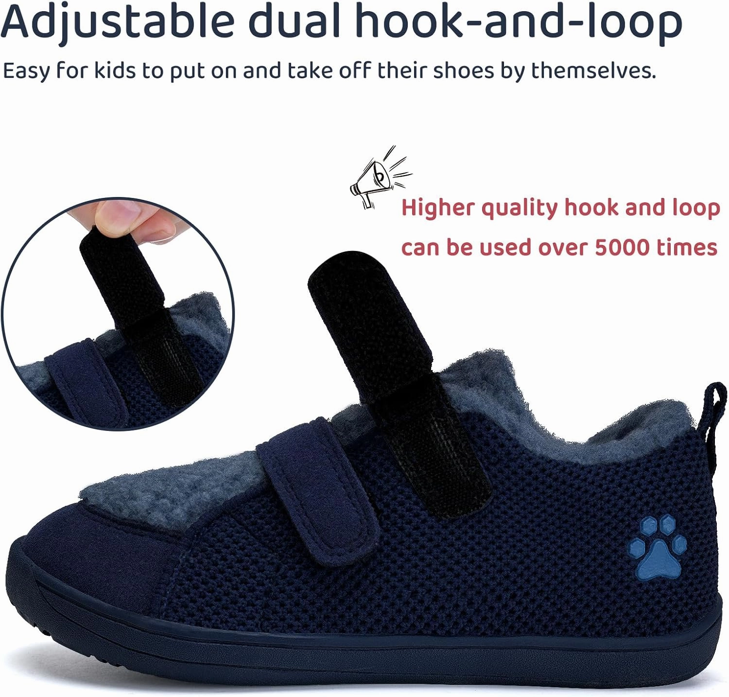 WateLves Toddler Little Kids Wide Barefoot Shoes Warm Winter House Shoes Baby Girls Boys Zero Drop Minimalist Plush Warm Sneakers for Indoor Outdoor