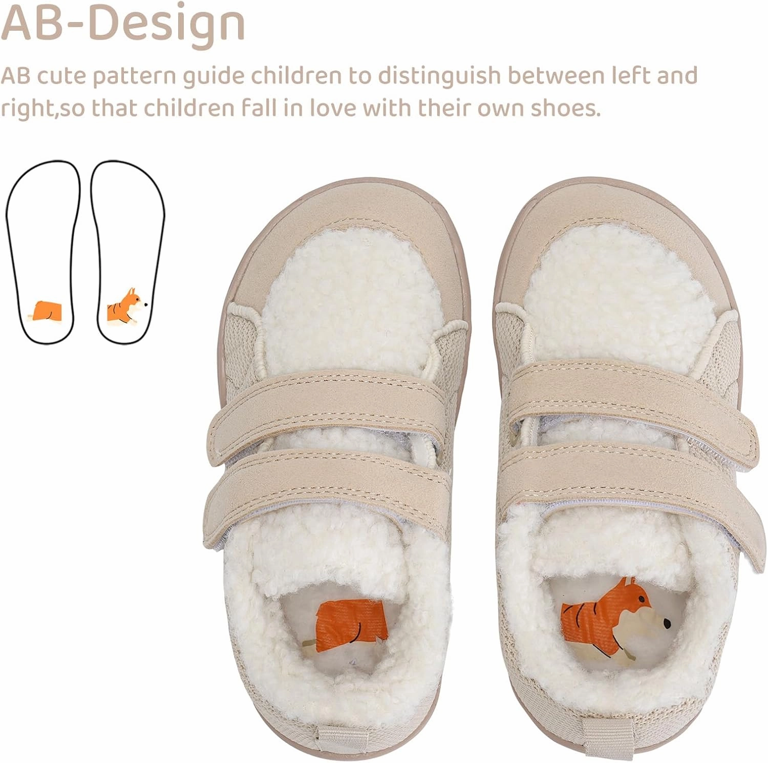 WateLves Toddler Little Kids Wide Barefoot Shoes Warm Winter House Shoes Baby Girls Boys Zero Drop Minimalist Plush Warm Sneakers for Indoor Outdoor