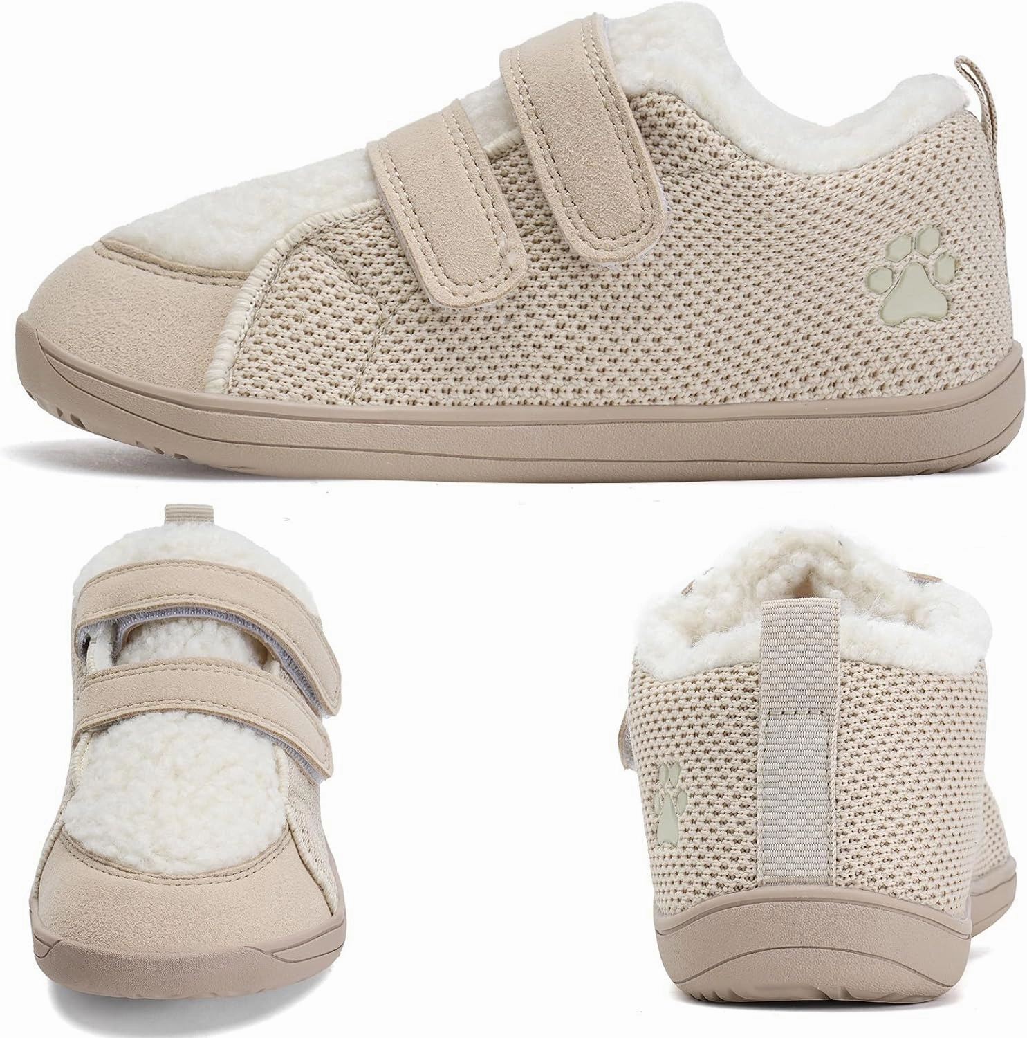 WateLves Toddler Little Kids Wide Barefoot Shoes Warm Winter House Shoes Baby Girls Boys Zero Drop Minimalist Plush Warm Sneakers for Indoor Outdoor